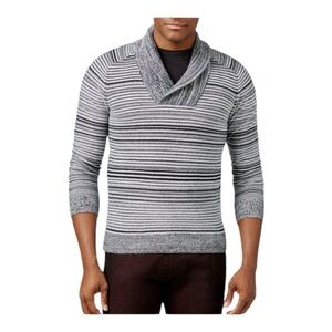 INC International Concept‎ Men's Striped-knit Cotton Shawl Collar Sweater Size L
